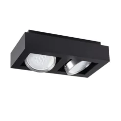 LED AR111 GU10 Deckenspot Armatur schwarz - zweifach für 2 LED GU10 Spots