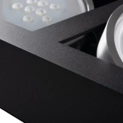 LED AR111 GU10 Deckenspot Armatur schwarz - zweifach für 2 LED GU10 Spots