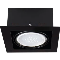 LED AR111Strahler Einbaurahmen Schwarz viereckig - für 1 LED AR111 Spot