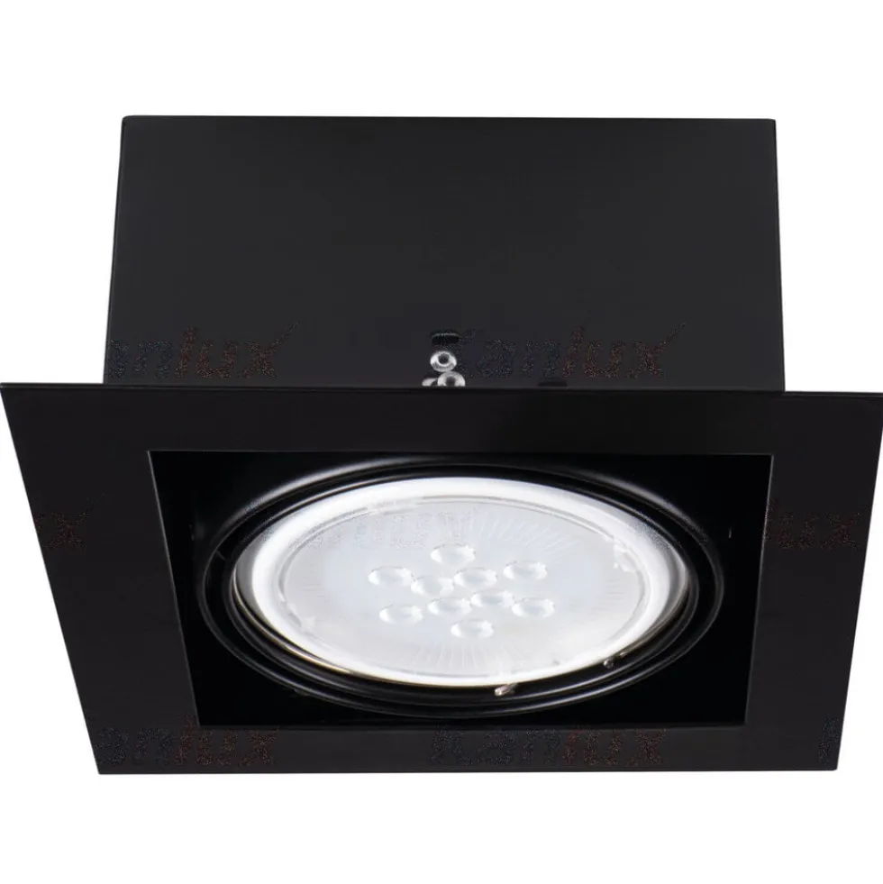 LED AR111Strahler Einbaurahmen Schwarz viereckig - für 1 LED AR111 Spot