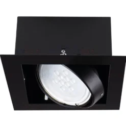 LED AR111Strahler Einbaurahmen Schwarz viereckig - für 1 LED AR111 Spot