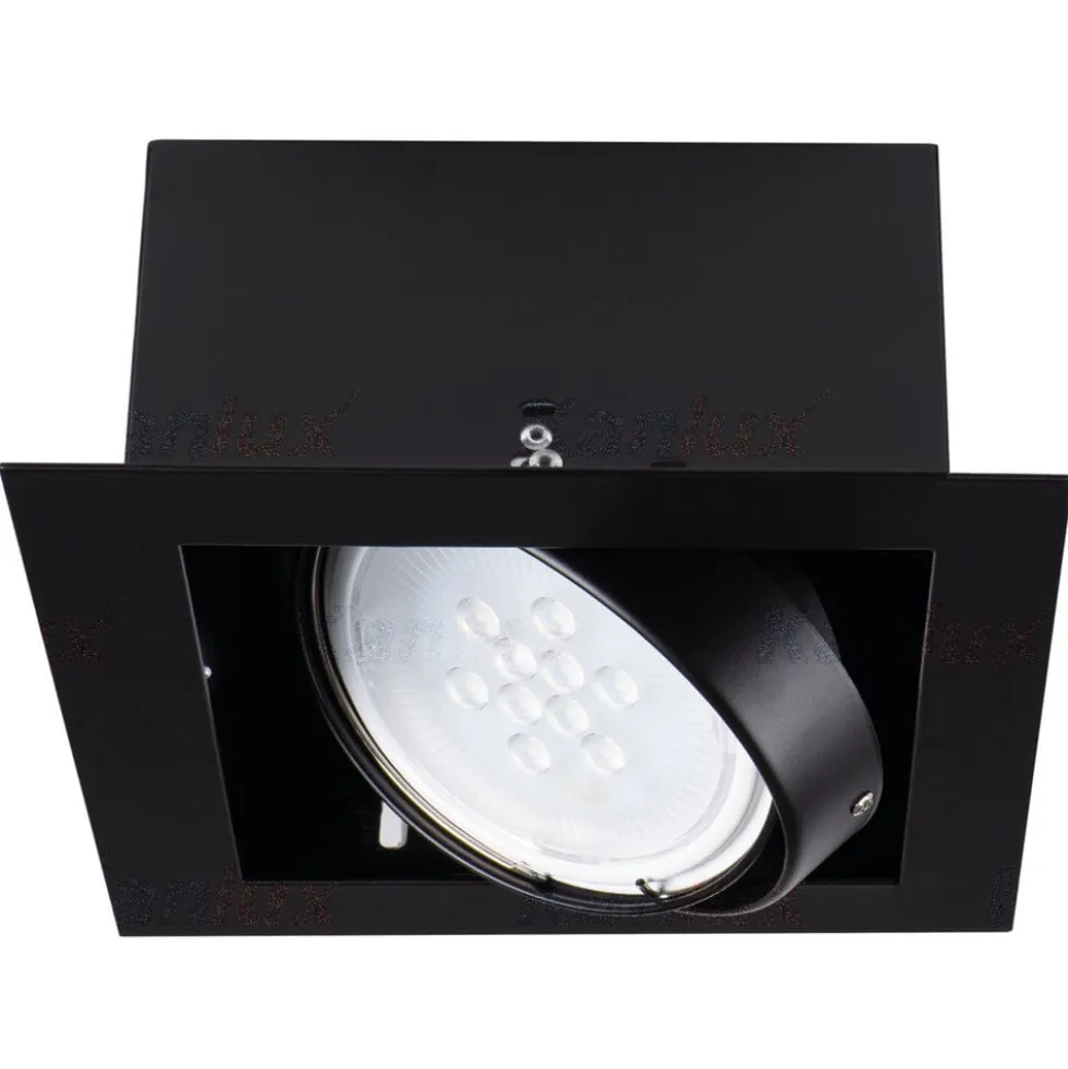LED AR111Strahler Einbaurahmen Schwarz viereckig - für 1 LED AR111 Spot