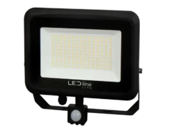 LED-Außenleuchte - Schwarz - Floodlight Strahler IP65 - 100W 10.000Lm - 4000K 840 Kaltweiß | Bewegungsmelder - 3 Jahr Garantie - Ersetzt 250W
