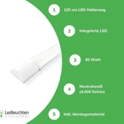 LED-Battensarmatur 120 cm – 35 W – 4000 K – IP40