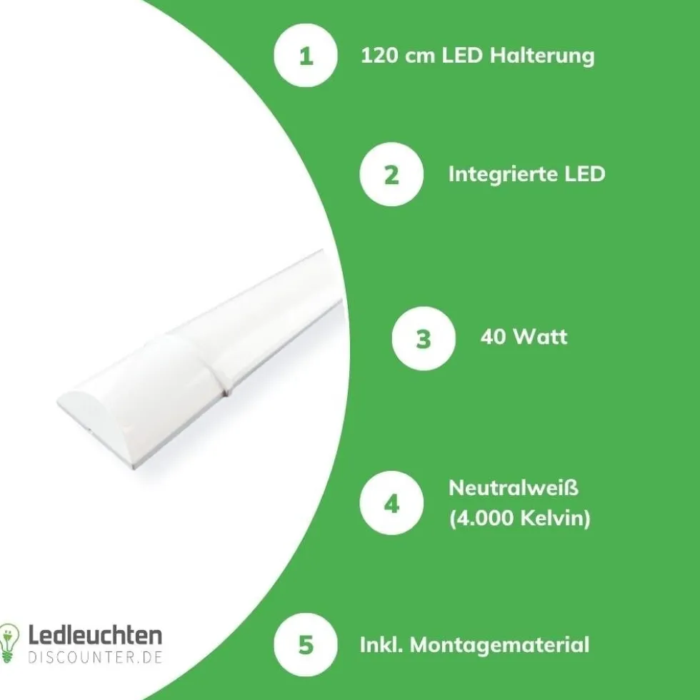 LED-Battensarmatur 120 cm – 35 W – 4000 K – IP40