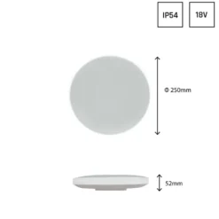 LED Deckenleuchte Nymphea IP54 - 18W 2050lm - Lichtfarbe optional - Bewegungs- und Dämmerungssensor