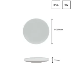 LED Deckenleuchte Nymphea IP54 – 18W 2000lm – 4000K Neutralweiß (840)