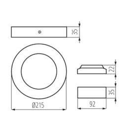 LED Deckenleuchte Schwarz CARSA 18W - Lichtfarbe optional