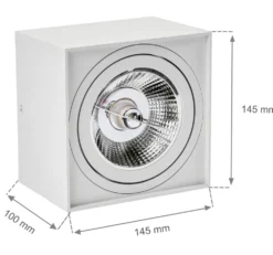 LED Deckenspot - AR111 GU10 230V - matt Weiß viereckig - exkl. LED Spot