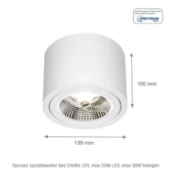 LED Deckenspot - AR111 230V - Mattweiss - exkl. LED Spot