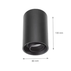 LED Deckenspot CHLOE LENS - 1x GU10 Fassung - Mattschwarz