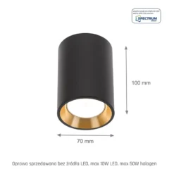 LED Deckenspot CHLOE MINI - 1x GU10 Fassung - Schwarz/Gold