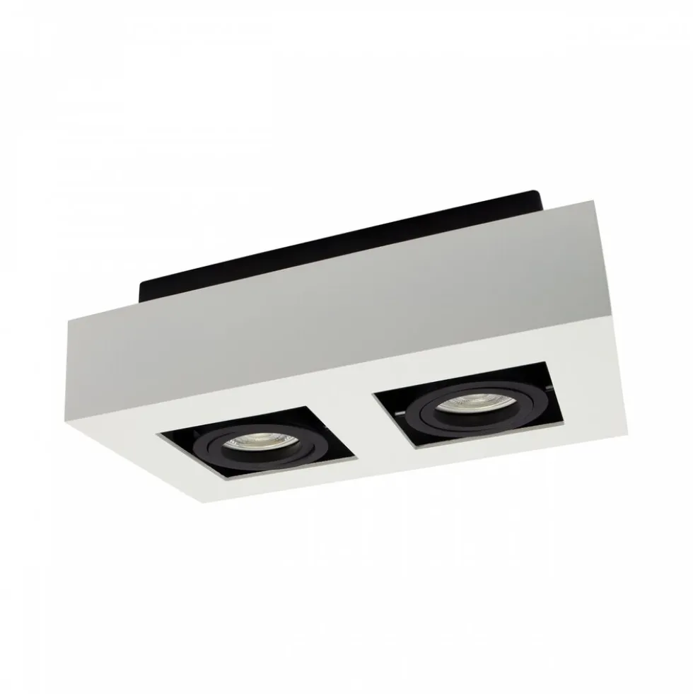 LED-Deckenspot-Duo – 2 x GU10-Fassung – 255 x 145 x 85 mm – Aluminium – Schwarz – Weiß