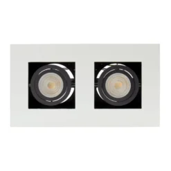 LED-Deckenspot-Duo – 2 x GU10-Fassung – 255 x 145 x 85 mm – Aluminium – Schwarz – Weiß