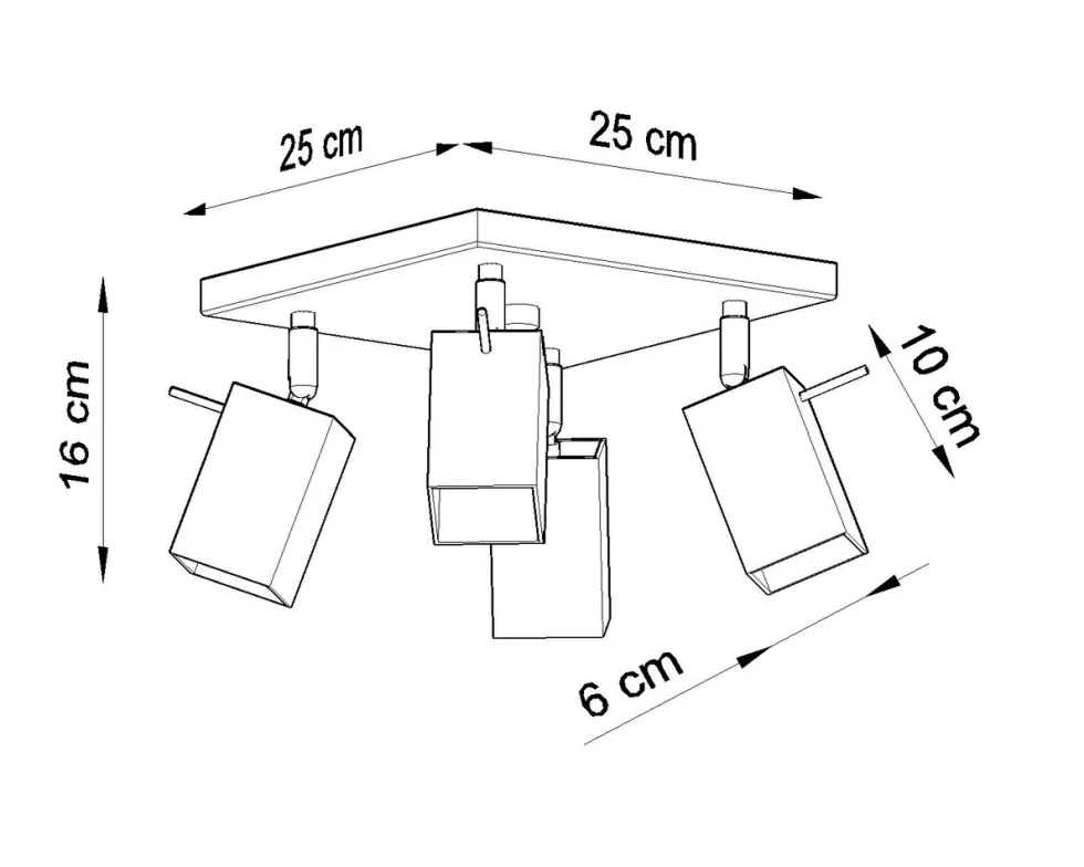 LED Deckenspot Grau MERIDA - 4 x GU10 Fassung - exkl. LED's