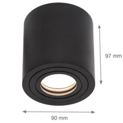 LED Deckenspot IP65 - Schwarz. - mit GU10 Fassung - LED Spot optional