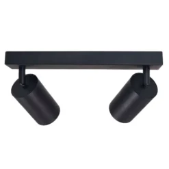 LED Deckenspot Mattschwarz - 2 verstellbare GU10 Fassungen für LED Spots - exkl. LED Spot
