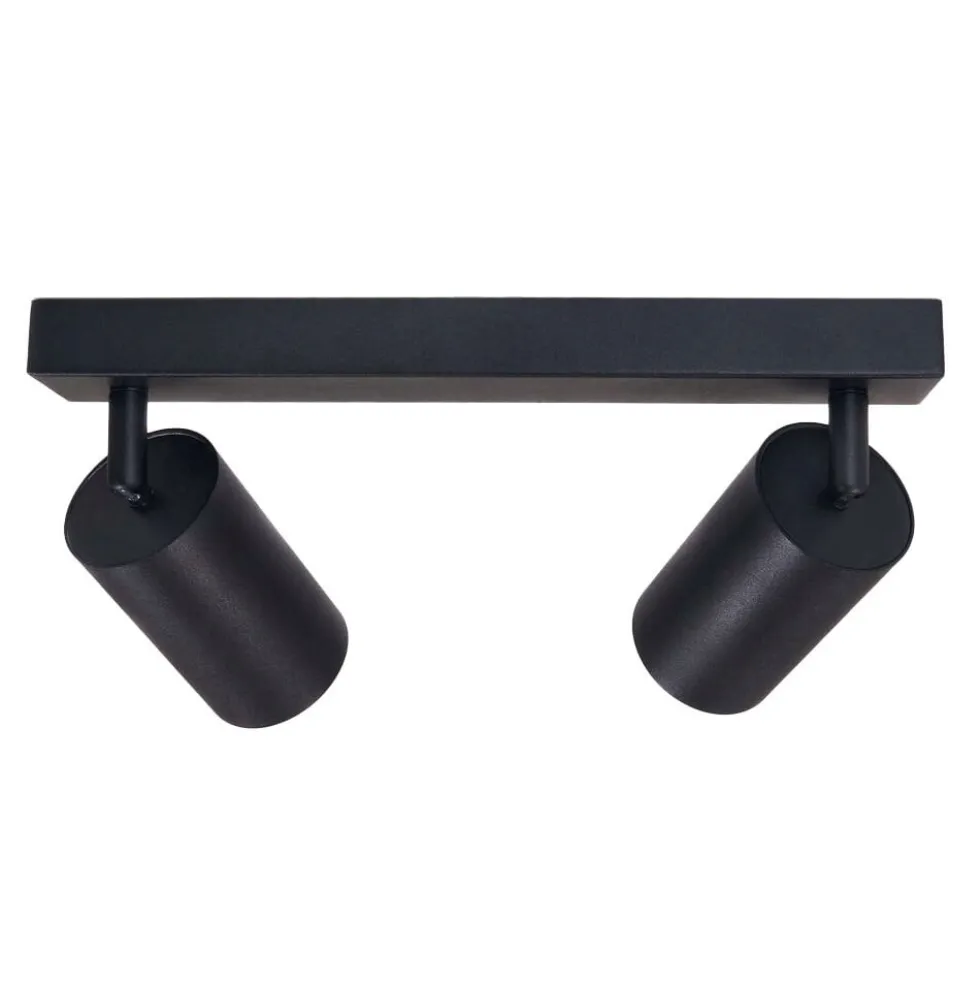 LED Deckenspot Mattschwarz - 2 verstellbare GU10 Fassungen für LED Spots - exkl. LED Spot