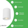 LED Deckenspot - Röhre rund - Weiß - mit GU10 Fassung - schwenkbar - exkl. LED Spot