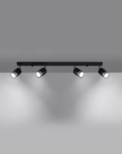 LED Deckenspot Schwarz Chrom NERO - 4 x GU10 Fassung - exkl. LED's