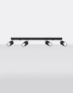 LED Deckenspot Schwarz Chrom NERO - 4 x GU10 Fassung - exkl. LED's