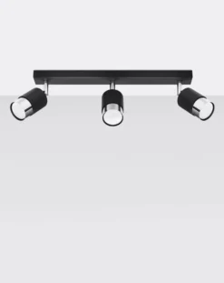 LED Deckenspot Schwarz Chrom NERO - 3 x GU10 Fassung - exkl. LED's