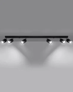 LED Deckenspot Schwarz Chrom NERO - 6 x GU10 Fassung - exkl. LED's