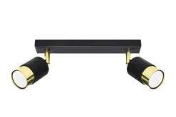LED Deckenspot Schwarz Gold NERO - 2 x GU10 Fassung - exkl. LED's