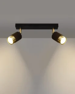 LED Deckenspot Schwarz Gold NERO - 2 x GU10 Fassung - exkl. LED's