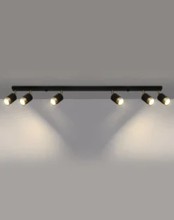 LED Deckenspot Schwarz Gold NERO - 6 x GU10 Fassung - exkl. LED's