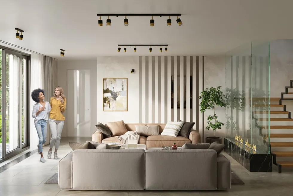 LED Deckenspot Schwarz Gold NERO - 6 x GU10 Fassung - exkl. LED's