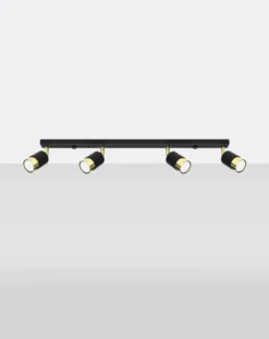 LED Deckenspot Schwarz Gold NERO - 4 x GU10 Fassung - exkl. LED's