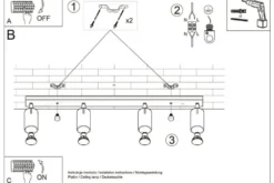 LED Deckenspot Schwarz Gold NERO - 4 x GU10 Fassung - exkl. LED's