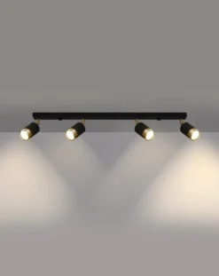 LED Deckenspot Schwarz Gold NERO - 4 x GU10 Fassung - exkl. LED's