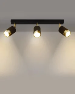 LED Deckenspot Schwarz Gold NERO - 3 x GU10 Fassung - exkl. LED's