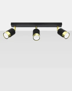 LED Deckenspot Schwarz Gold NERO - 3 x GU10 Fassung - exkl. LED's