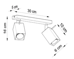 LED Deckenspot Schwarz MERIDA - 2 x GU10 Fassung - exkl. LED's