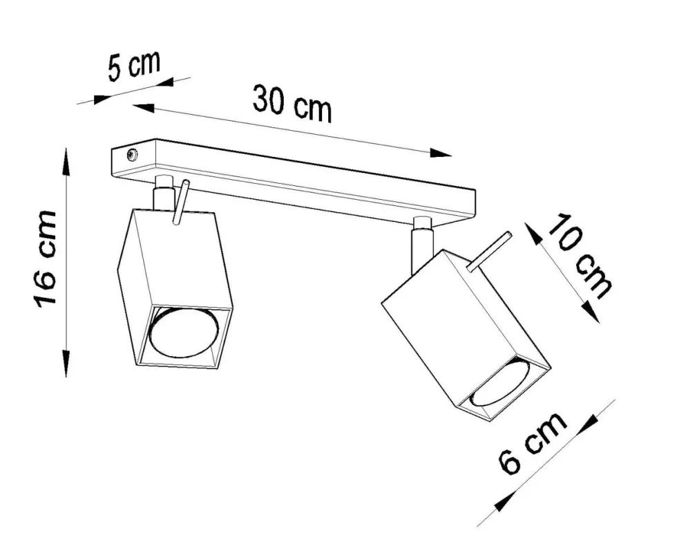 LED Deckenspot Schwarz MERIDA - 2 x GU10 Fassung - exkl. LED's