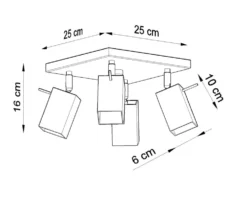 LED Deckenspot Schwarz MERIDA - 4 x GU10 Fassung - exkl. LED's