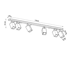 LED Deckenspot Schwarz MERIDA - 6 x GU10 Fassung - exkl. LED's