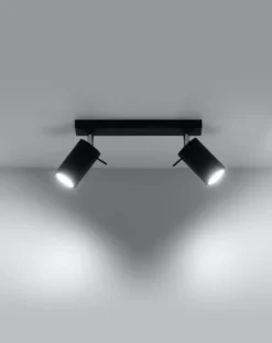 LED Deckenspot Schwarz RING - 2 x GU10 Fassung - exkl. LED's