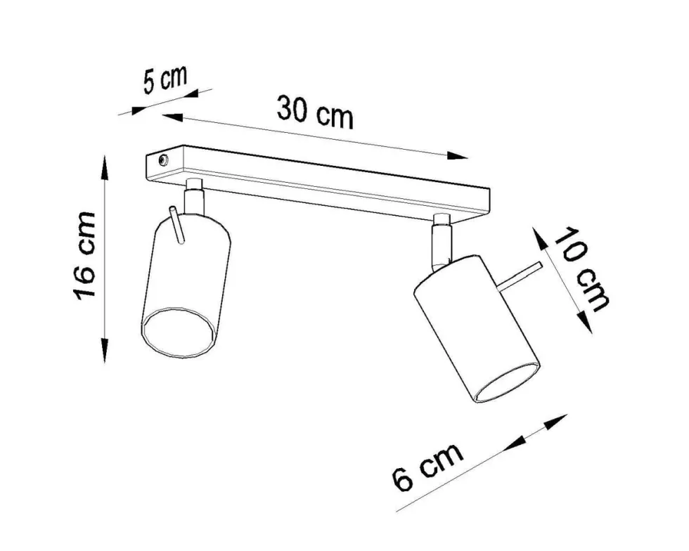 LED Deckenspot Schwarz RING - 2 x GU10 Fassung - exkl. LED's