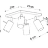 LED Deckenspot Schwarz RING - 4 x GU10 Fassung - exkl. LED's