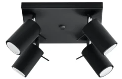 LED Deckenspot Schwarz RING - 4 x GU10 Fassung - exkl. LED's