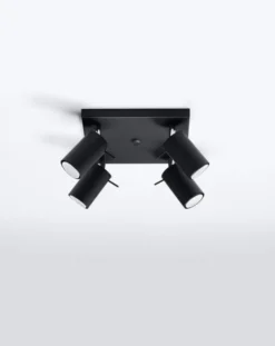 LED Deckenspot Schwarz RING - 4 x GU10 Fassung - exkl. LED's
