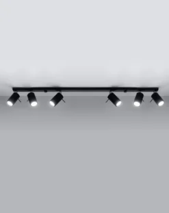 LED Deckenspot Schwarz RING - 6 x GU10 Fassung - exkl. LED's