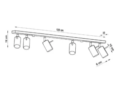 LED Deckenspot Schwarz RING - 6 x GU10 Fassung - exkl. LED's