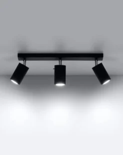LED Deckenspot Schwarz RING - 3 x GU10 Fassung - exkl. LED's