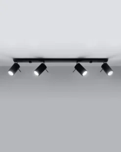 LED Deckenspot Schwarz RING - 4 x GU10 Fassung - exkl. LED's
