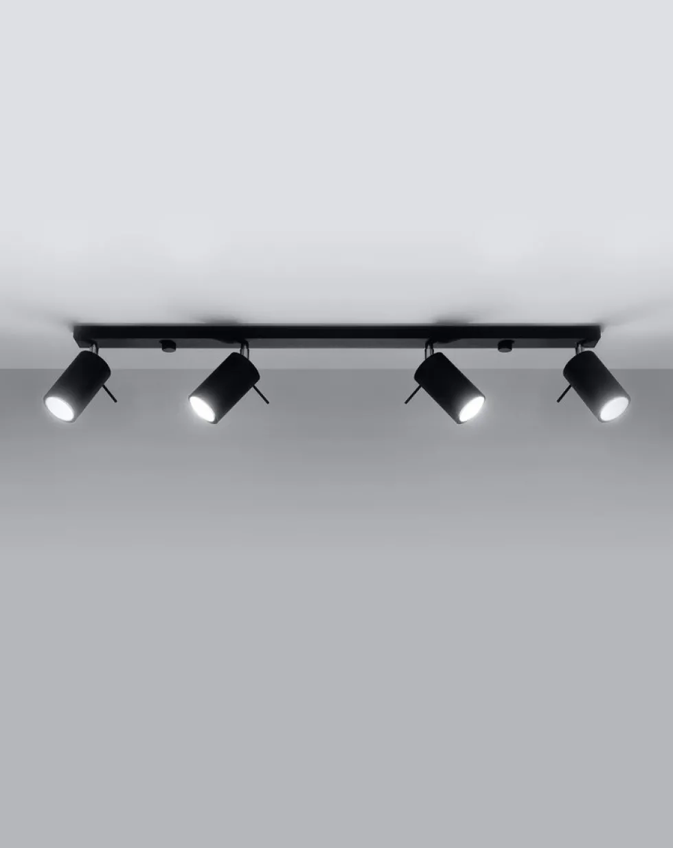 LED Deckenspot Schwarz RING - 4 x GU10 Fassung - exkl. LED's